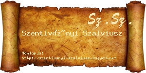 Szentiványi Szalviusz névjegykártya